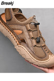 Mens Sandals Summer Breathable Mesh Sandals Men Outdoor Casual Lightweight Beach Sandals Fashion Men Shoes Large Size