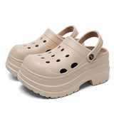 Summer Thick Bottom Clogs Garden Shoes Women Non Slip Waterproof Beach Pool Sandals Woman Eva Closed Toe Platform