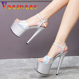 Dance Shoes Women Sexy Show Sandals 15 17 20CM High Heels Bright Color Platform Sandals Girls Shoe for Party Club