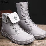 Canvas Shoes Men's Four Seasons Breathable Tooling Shoe Baotou Labor Insurance Footwear Sneakers Male khaki Large
