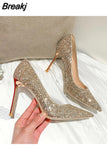 Sequins Woman Pumps Gold Silver High Heels Shoes Women Wedding Shoes Stiletto Ladies Shoes Fashion Women Heels