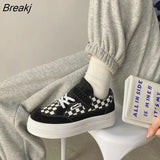 Spring Women Casual Shoes Platform High Quality Fashion Checkerboard Outdoor Girls Sneakers Black Zapatos De Mujer