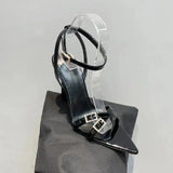 New Womens High Heel Sandals Summer Transparent Heels Luxury Rhinestone Strap Slingbacks Female Sexy Wedding