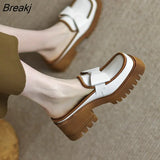 2022 Woman Baotou Half Slippers Women Fashion Square Toe Bow Mules Platform Casual Shoes British Style Leather