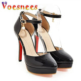 And Summer New 12CM Women Sandals Fashion Pointed End High Heels Side Empty Elegant Party Shoes Sexy Buckle Strap