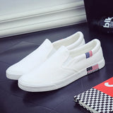 Men's Casual Shoes Canvas Slip-On Loafers Low Style Breathable Light Fashion Shoes for Men Walking White Shoe Zapatos De