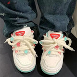 Sneakers Heart Fashion Women Casuals Basketball Style Sneakers 2023 New Couple Trend Lace-up White Blue Shoes