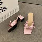 Women Lightweight High Heels Flip Flops Women 2024 Summmer Clip Tie Platform Bow Slippers Woman Peep Toe Beach