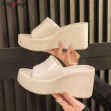 Sandals For Women Fashion Sexy Open Toe Wedges Slippers Outdoor Chunky Slipper Women's Summer Fish Mouth Slippers