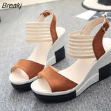 Fashion Wedge Women Shoes Casual Belt Buckle High Heel Shoes Fish Mouth Sandals 2023 Luxury Sandal Women Buty
