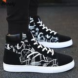 High top Sneakers Men Canvas Shoes Breathable Cool Street Shoes Male Sneakers Black Blue Red Mens Causal Shoes