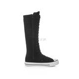 Top Women's Canvas Shoes Knee High Boots Side Zipper Flats Vulcanized Shoes Lace-Up Comfortable Platform Sneakers