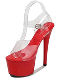 Platform Sandals Women High Heels 17CM Walking Show Outside Large Size Transparent Women ShoesSummer Wedding Pumps Thin