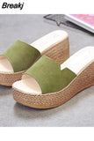 Sandals Women 2023 New Fashion Wedge Shoes Ladies High Heels Thick Bottom Mules Summer Casual Female Slip on