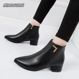 Shoes Women Boots Fashion Waterproof Booties Plus Size Comfortable Soft Bottom Female Platform Shoes Black Botas De
