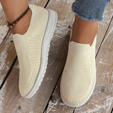 Knitting Flats Shoes for Women 2023 Autumn Comfortable Slip On Casual Shoes Woman Breathable Soft Sole Tennis