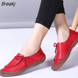 New Plus Size Women's Shoes Fashion Lace up Casual Flat Loafers Female rubber soft sole Walking Shoes zapatillas