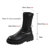 Winter Thigh High Boots Women Plus Size Slim PU Leather Long Boots Woman Fashion Platform Over The Knee Botas Mujer