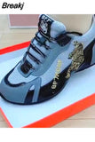White Shoes Sports Shoes Women's Auspicious Tiger Embroidery Breathable Women's Shoes Low-top Color Matching
