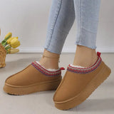 Women 2023 New Fur Short Plush Flip Flops Platform Slippers Winter Shoes Casual Home Cotton Shoes Warm Flats Boots Mules