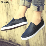 Men Shoes Spring Summer Casual PU Leather Flat Shoes Slip-On Low Top White Male Sneakers Tenis Masculino Adulto Shoes