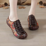 Mother Shoe Hole Hole Front Tie Baotou Deep Mouth Women's Shoes Leather Soft Sole With Wear-Resistant Soft Sole