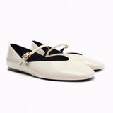 Breakj Summer New Women's Shoes Red Patent Leather Head Shallow Ballet Sandals Flat Bottom Single Shoes