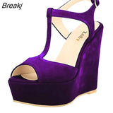 Women's Open Toe Sandals High Wedge Sexy Club Heel Shoes Wedding shoes women sandals