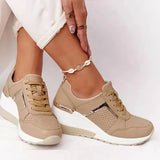 New Women Chunky Sneakers Solid Color Platform Shoes Thick Bottom Zipper Women's Vulcanized Shoes Sneakers Zapatos De
