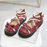 Kawaii lolita Shoes JK Uniform Shoes Mary Janes Shoes Woman lolita dress cosplay Shoes low heel women pink white