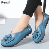 Women Flats 2020 New Fashion Ballet Shoes Moccasins Women Shoes Genuine Leather Loafers Non-slip Ladies Shoes Women Mom