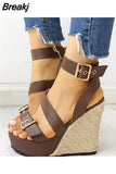 top quality big size 43 gladiator Women Wedges Shoes 2023 Summer Sandals Woman Sexy Party Platform High Heels Shoes
