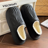 New Women's Waterproof Home Slippers Plush Warm Winter House Shoes Women Flat Non Slip Outdoor Indoor Cotton Slippers