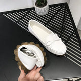 Leather Flats Casual Slip On Loafers Woman Shoes Comfortable Soft Bottom Flat Shoes Vintage Style Woman