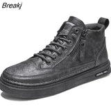 Men's Boots Winter Cotton Shoes High-top Fashion Casual Shoes Trend Boots Flat Shoes Korean Version Tooling Shoes