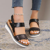 Print Wedge Sandles for Women 2023 Summer Plus Size Platform Sandals Woman Lightweight Non Slip Beach Sandalias De