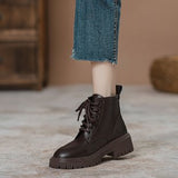 Boots Women's Boots 2024 New Spring And Autumn Single Boots With Thick Soles Retro English Style Short Boots Fashion