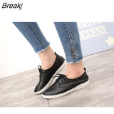 Spring Women Ballet Flats Oxford Flat Shoes Soft Leather Shoes Ladies Lace Up White Black Loafers Flats Boat Shoes