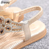 Women's Sandals 2023 Gold Silver Weddings Ladies Sandals Flat Summer Shoes Casual Woman Big Size 40 41 Sandalia