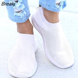 Women Flat Slip on White Shoes Woman Lightweight White Sneakers Summer Autumn Casual Chaussures Femme Basket Flats
