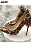 Print Sexy Women Pumps Shoes Women High Heels Pointed Toe Wedding Shoes 12cm Chaussure Femme QP023