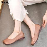 Autumn Women Slip on Shoes Black Loafers Comfort Flats Grandmother Shoes Brown Sneaker Plus Size 43 Zapatos