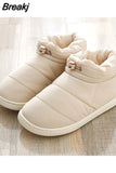 Women Winter Down Shoes Plus Size 45 Couple Snow Boots Women Shoes Antiskid Bottom Soft Keep Warm Mother Casual Boots