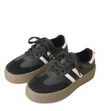 Winter New Round Toe Leather Lace Up Color Matching Plush Thermal Insulation Versatile Casual Sports Shoes Women's