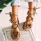Woman Rope Sandals Shoes Casual Braided with Traditional Creativity Fashion Flats Sandal Women Summer Beach