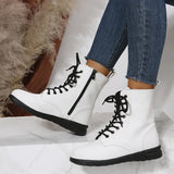 Autumn New Women's Boots Solid Soft Leather Ankle Boots Ladies Round Toe High Top Casual Shoes Plus Size35-43 Flat