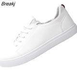 White Sneakers Casual Leather Shoes Leather Men Sneakers White Male Leather Shoes Anti Slippery Flats Shoes