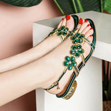 Women's Sandals 2024 New High-Heeled White Crystal Wedding Shoes With Diamond Cheongsam Open Toe Bohemiaro Size
