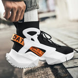 Men Sneakers High Top Sock Shoes Breathable Sports Walking Shoes Thick Bottom Men Casual Shoes Large Size