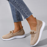 Metal Chain Platform Women's Flats Shoes Autumn Breathable Mesh Flat Sneaker Woman Shoe Slip on Soft Sole Casual